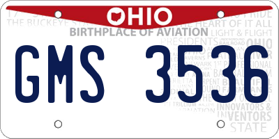 OH license plate GMS3536