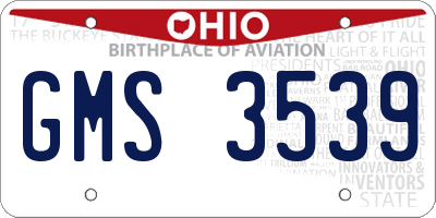 OH license plate GMS3539