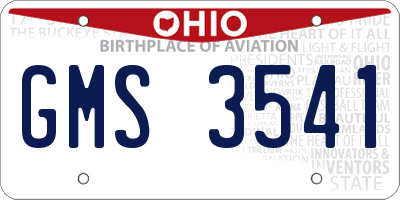 OH license plate GMS3541