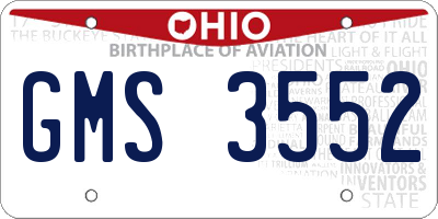 OH license plate GMS3552