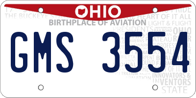 OH license plate GMS3554