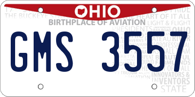 OH license plate GMS3557