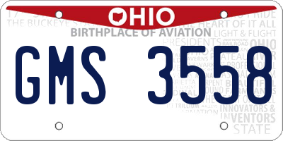 OH license plate GMS3558