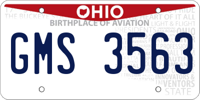 OH license plate GMS3563