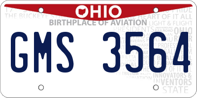 OH license plate GMS3564