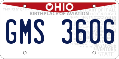 OH license plate GMS3606