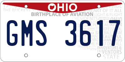 OH license plate GMS3617