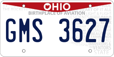 OH license plate GMS3627