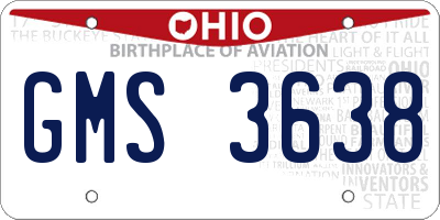 OH license plate GMS3638