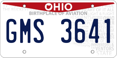 OH license plate GMS3641