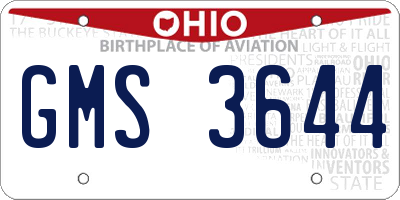 OH license plate GMS3644