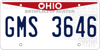 OH license plate GMS3646