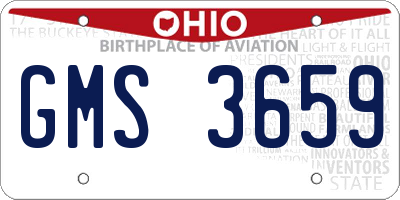 OH license plate GMS3659