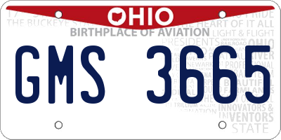 OH license plate GMS3665