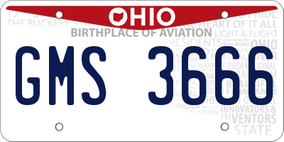 OH license plate GMS3666