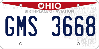 OH license plate GMS3668