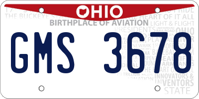 OH license plate GMS3678