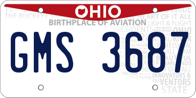 OH license plate GMS3687