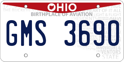 OH license plate GMS3690