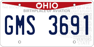 OH license plate GMS3691