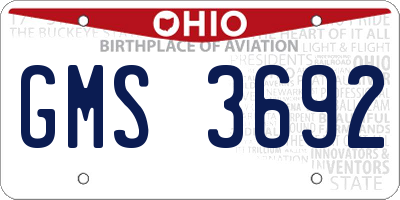 OH license plate GMS3692