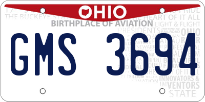 OH license plate GMS3694