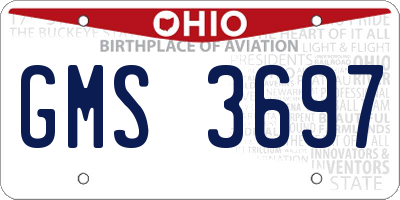 OH license plate GMS3697