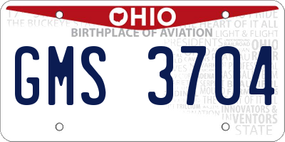 OH license plate GMS3704