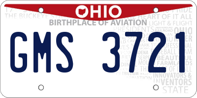 OH license plate GMS3721