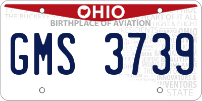 OH license plate GMS3739