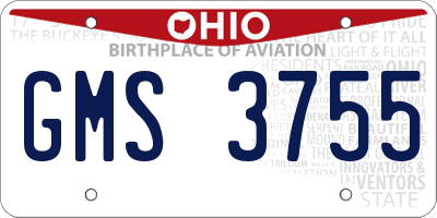 OH license plate GMS3755
