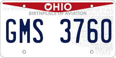 OH license plate GMS3760
