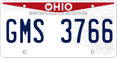 OH license plate GMS3766