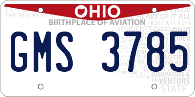 OH license plate GMS3785