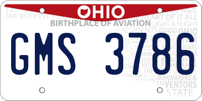 OH license plate GMS3786