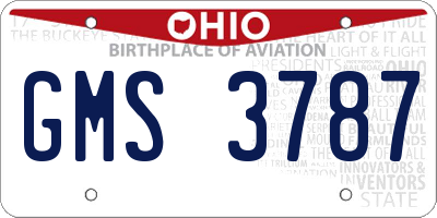 OH license plate GMS3787