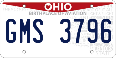 OH license plate GMS3796