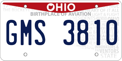 OH license plate GMS3810