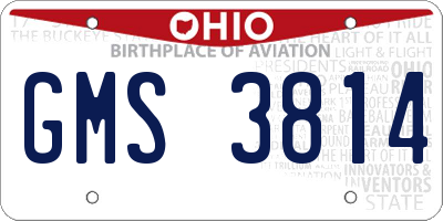 OH license plate GMS3814