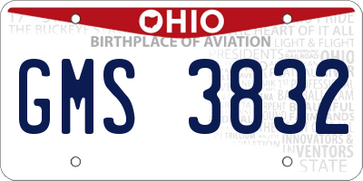 OH license plate GMS3832