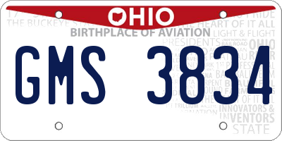 OH license plate GMS3834