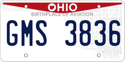 OH license plate GMS3836