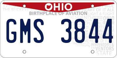OH license plate GMS3844