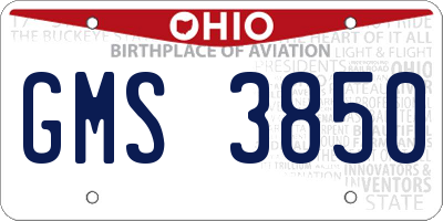 OH license plate GMS3850