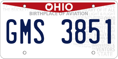 OH license plate GMS3851