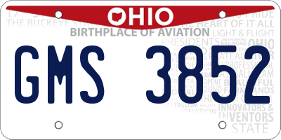 OH license plate GMS3852