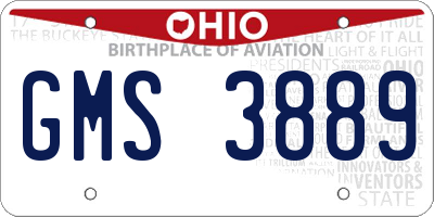 OH license plate GMS3889