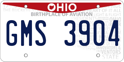 OH license plate GMS3904