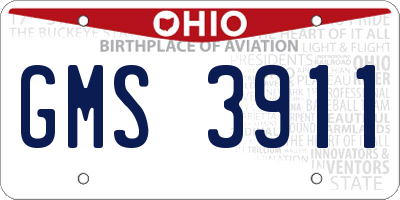 OH license plate GMS3911
