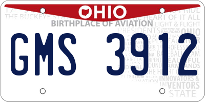 OH license plate GMS3912